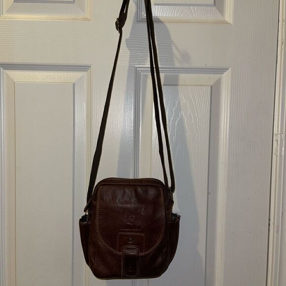 Smile Bird Leather faded Brown Men small messenger bag .Nylon adjustable strap. - Picture 1 of 11